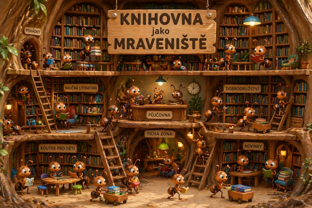 Středa 26. srpna - KNIHOVNA JAKO MRAVENIŠTĚ